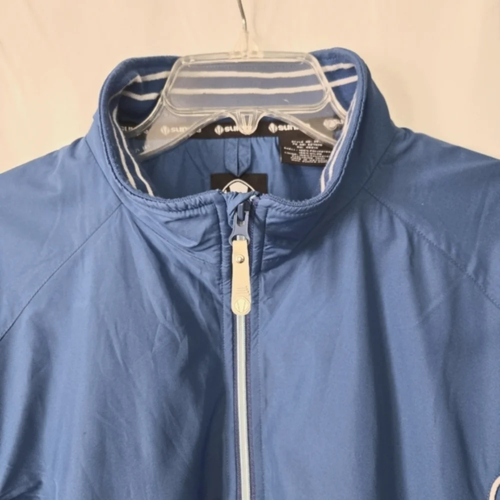 Sunice Shorter Sleeves Quarter Zip Golf Outdoors Blue Jacket  Size L